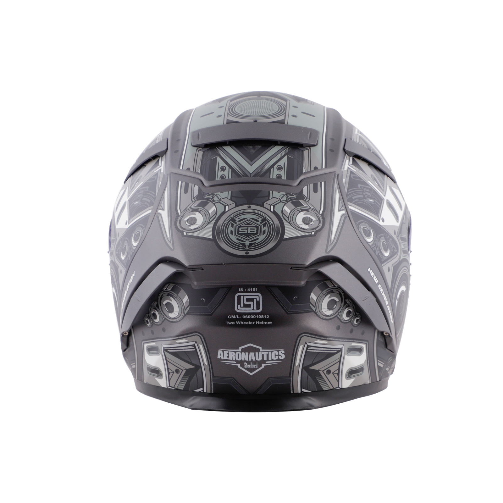 Steelbird SA-2 TERMINATOR 2.0 MAT H.GREY WITH GREY FITTED WITH CLEAR VISOR EXTRA SMOKE VISOR FREE (WITH ANTI-FOG SHIELD HOLDER) - Image 4