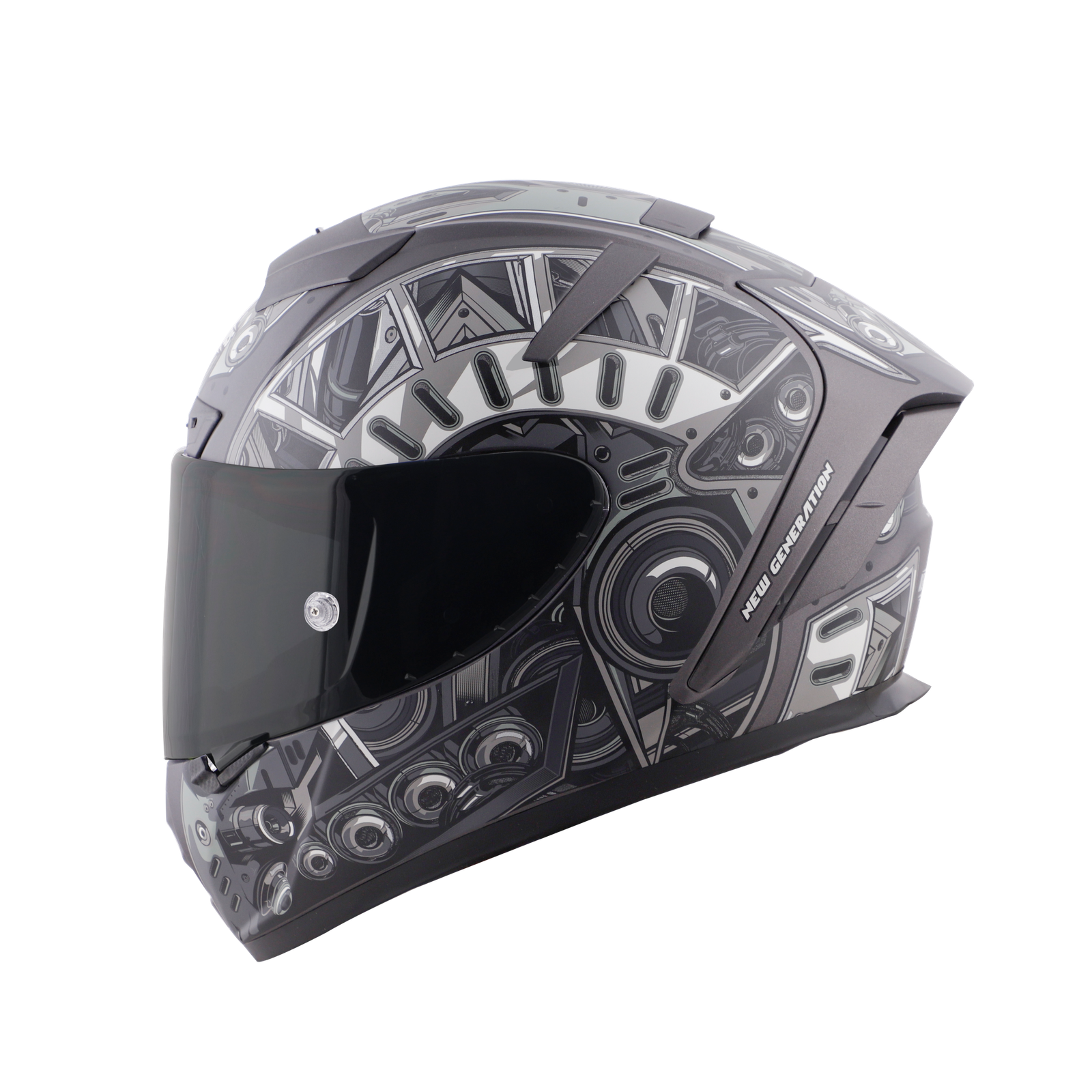 Steelbird SA-2 TERMINATOR 2.0 MAT H.GREY WITH GREY FITTED WITH CLEAR VISOR EXTRA SMOKE VISOR FREE (WITH ANTI-FOG SHIELD HOLDER) - Image 2