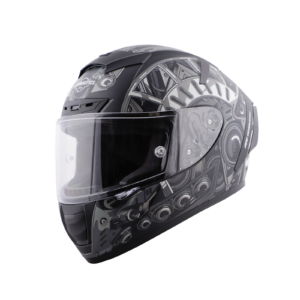 SA-2 TERMINATOR 2.0 MAT BLACK WITH GREY (WITH ANTI-FOG SHIELD HOLDER)