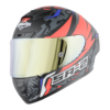 Steelbird  SA-2 TERMINATOR 3.0 MAT BLACK WITH RED FITTED WITH CLEAR VISOR EXTRA GOLD CHROME VISOR FREE (WITH ANTI-FOR SHIELD HOLDER)