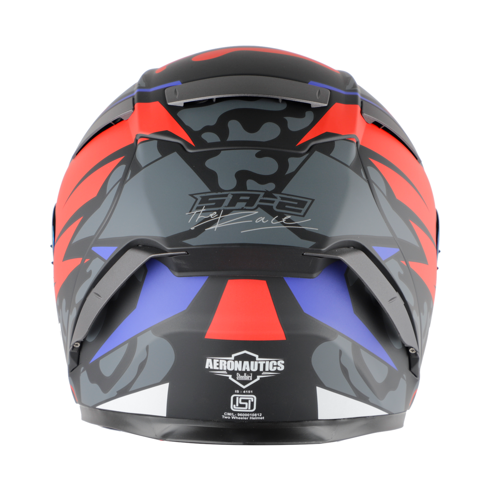 Steelbird SA-2 TERMINATOR 3.0 MAT BLACK WITH RED FITTED WITH CLEAR VISOR EXTRA GOLD CHROME VISOR FREE (WITH ANTI-FOR SHIELD HOLDER) - Image 4