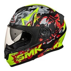 SMK TWISTER ATTACK MA-243 MATT BLACK YELLOW RED FULLFACE HELMET