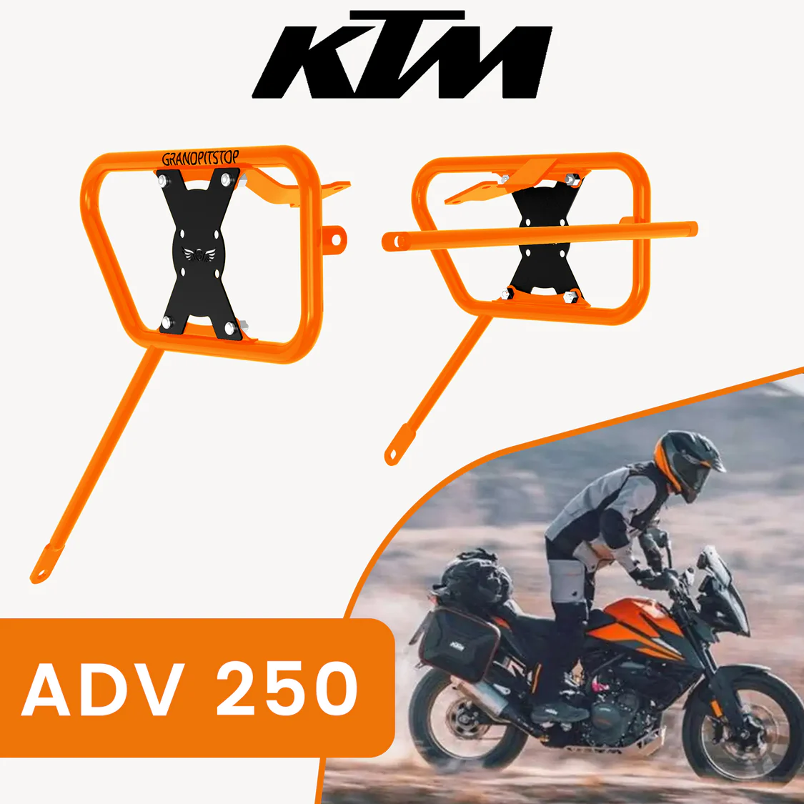 Grand Pitstop SADDLE STAY (PAIR) - Orange/Black for KTM - ADV 250