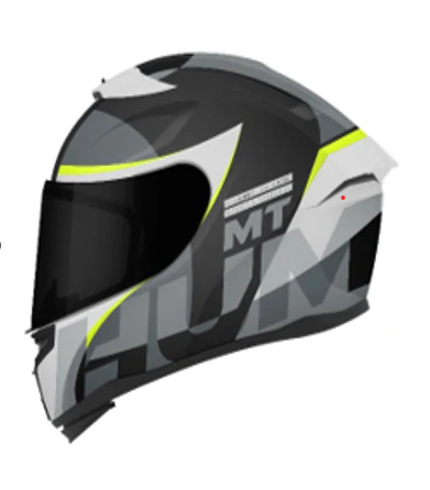 MT Hummer Oasis Gloss Black Fluro Yellow Grey B3 Helmet