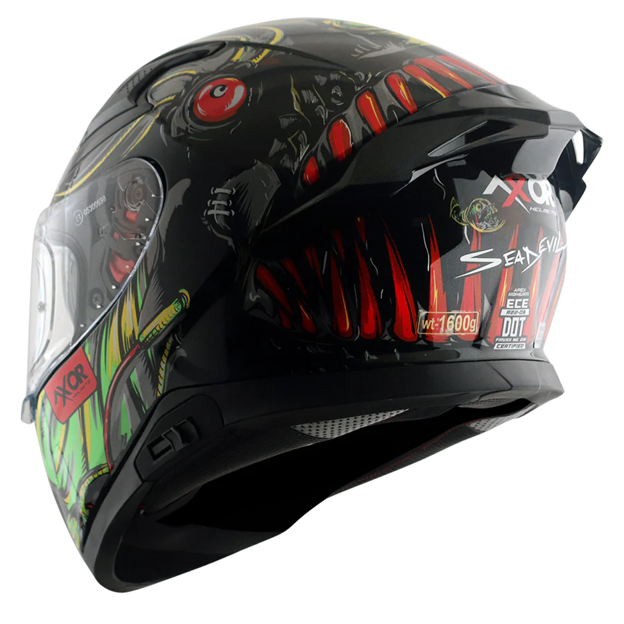 AXOR APEX SEADEVIL BLACK RED FULL FACE HELMET FOR MAN AND WOMAN - Image 7