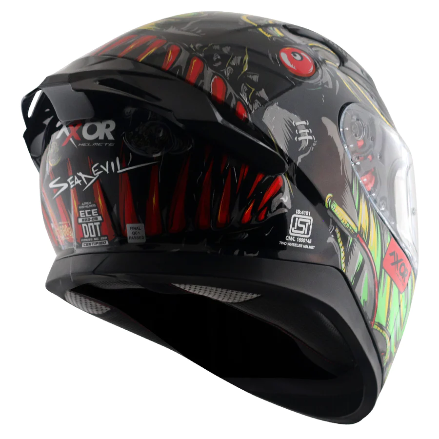 AXOR APEX SEADEVIL BLACK RED FULL FACE HELMET FOR MAN AND WOMAN - Image 5