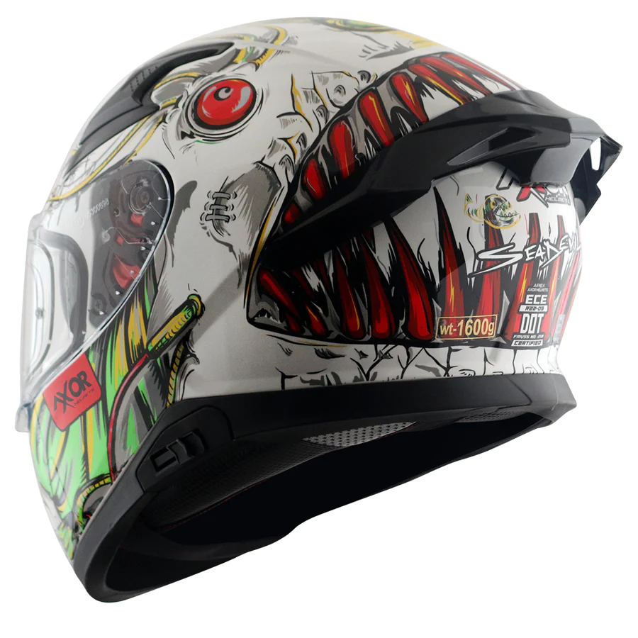 AXOR APEX SEADEVIL WHITE RED FULL FACE HELMET FOR MAN AND WOMAN - Image 7