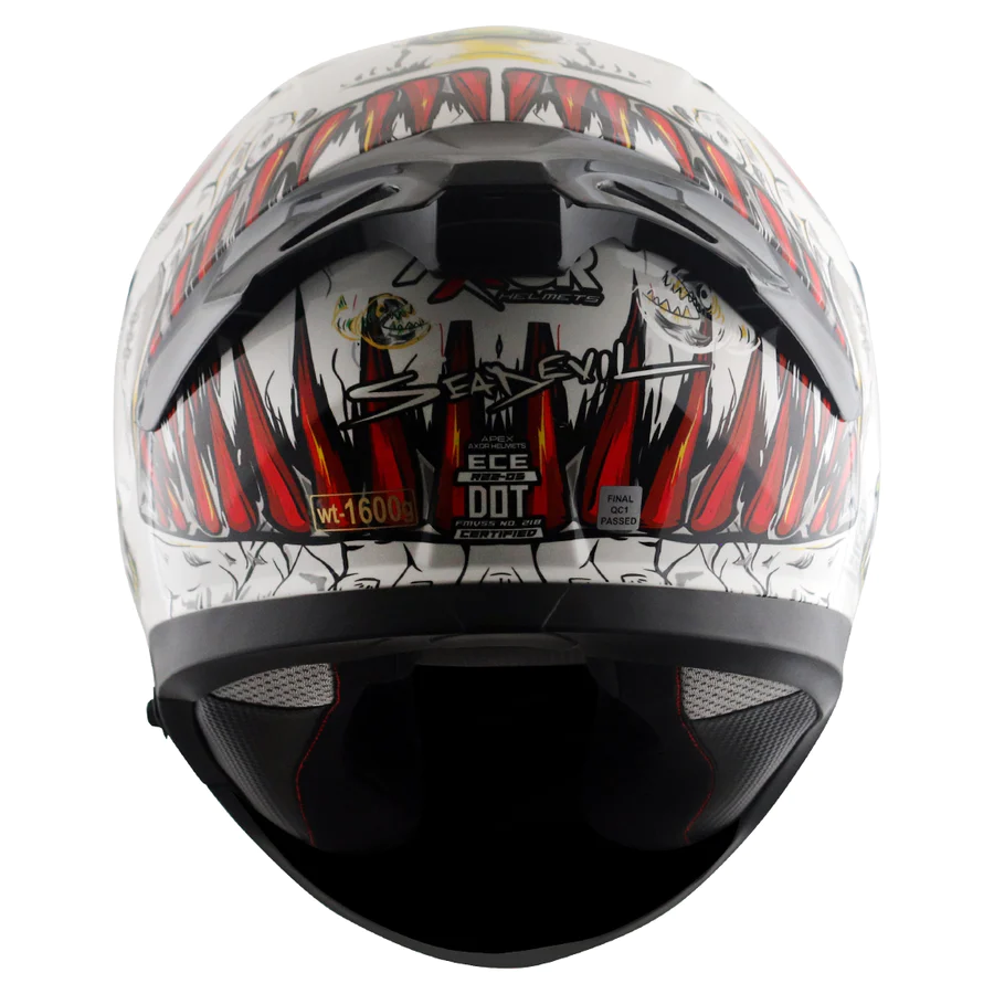 AXOR APEX SEADEVIL WHITE RED FULL FACE HELMET FOR MAN AND WOMAN - Image 6
