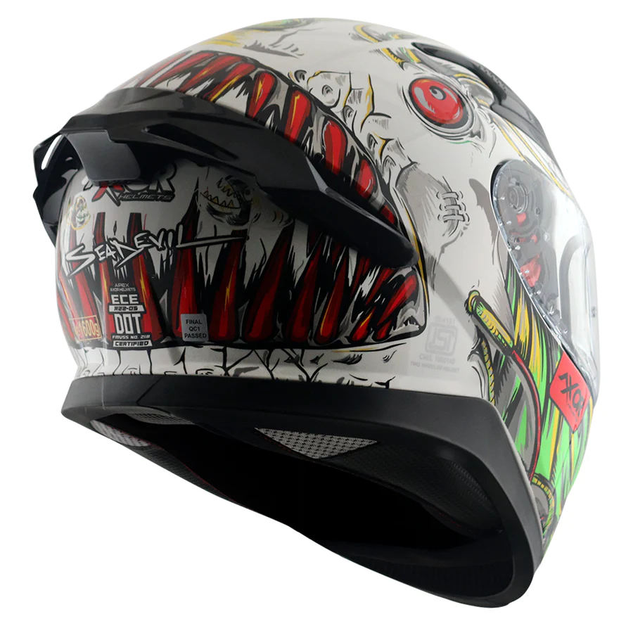 AXOR APEX SEADEVIL WHITE RED FULL FACE HELMET FOR MAN AND WOMAN - Image 5