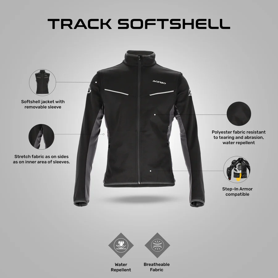 Acerbis Softshell Track Jacket - Black/Grey - Image 2