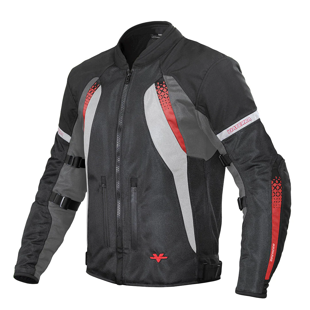 Viaterra MADE TO ORDER - SPENCER – STREET MESH MOTORCYCLE RIDING JACKET- Red - Image 17