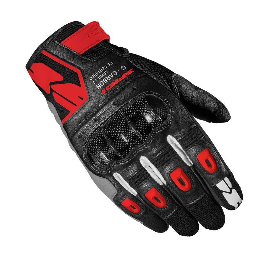 Spidi G Carbon Gloves - BLACK RED