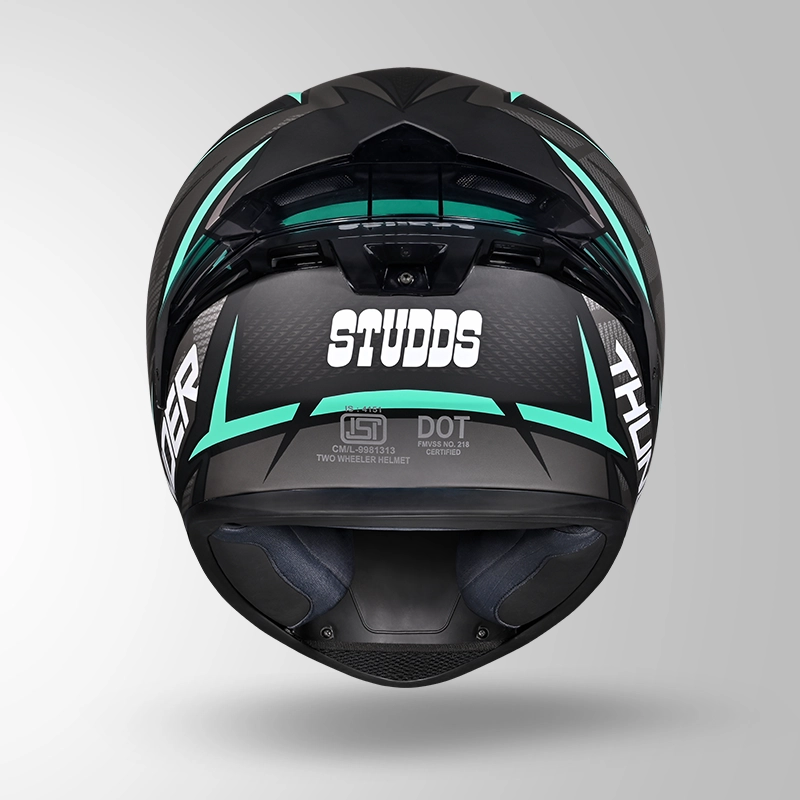 STUDDS THUNDER D1 LIGHTVOLT DECOR MATT BLACK / BLUE & GREY - Image 6