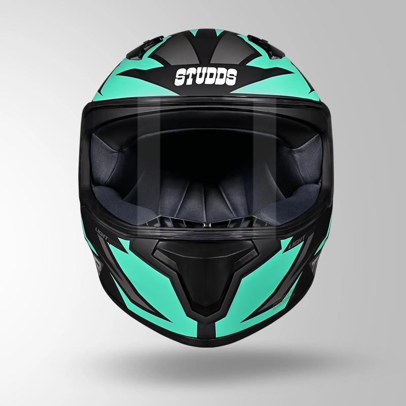 STUDDS THUNDER D1 LIGHTVOLT DECOR MATT BLACK / BLUE & GREY - Image 2