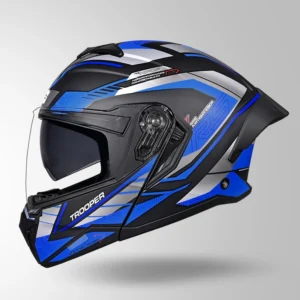 STUDDS TROOPER D4 RACE DECOR MATT BLACK / GREY & BLUE