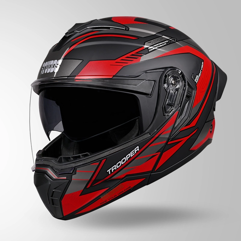STUDDS TROOPER D4 RACE DECOR MATT BLACK & RED - Image 4