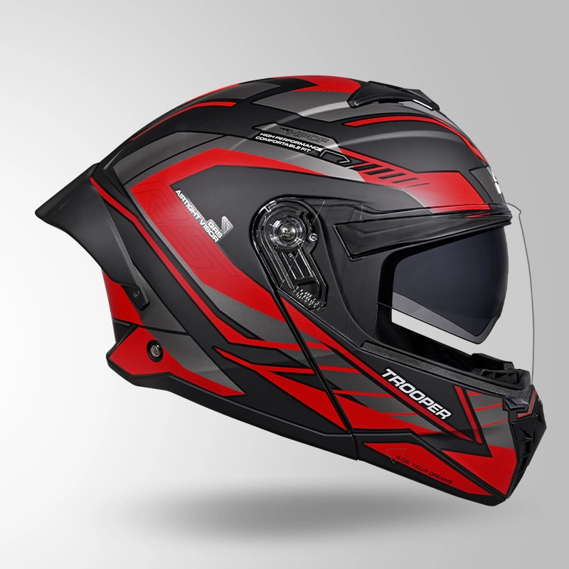 STUDDS TROOPER D4 RACE DECOR MATT BLACK & RED - Image 7