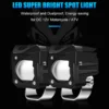 Headlight LED Work Light Fog Lamp Dual Color Motorcycle Lights Spot Light High beam/Low beam(12-80V DC - 60W)