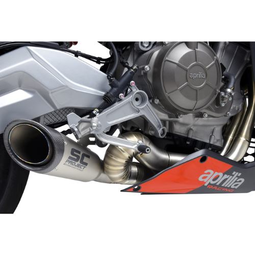 SC PROJECT EXHAUST FOR APRILIA RS 660 (2020 – 2023) Full exhaust system 2-1, titanium, with S1 muffler - Image 2
