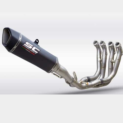 SC PROJECT EXHAUST FOR BMW S 1000 RR (2020 – 2022) – EURO 5 Full Exhaust System 4-1, Titanium, with Carbon SC1-R Muffler - Image 4