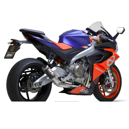 SC PROJECT EXHAUST FOR APRILIA RS 660 (2020 – 2023) Full exhaust system 2-1, titanium, with CR-T Carbon Fiber Muffler - Image 2