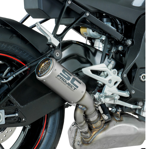 SC PROJECT EXHAUST FOR BMW S 1000 RR (2015 – 2016) CR-T Titanium with Titanium mesh Muffler with full titanium link pipe