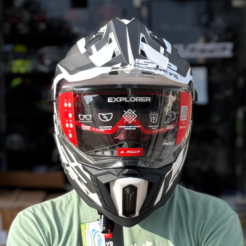 LS2 MX701 EXPLORER ALTER MATT BLACK WHITE-06 - Image 3