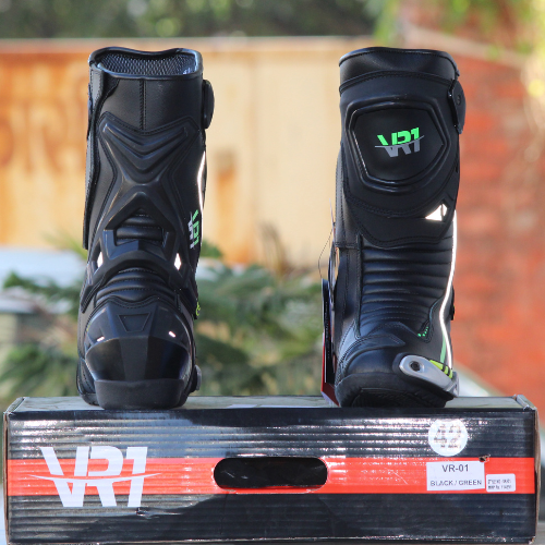 VR1 B01 Riding Boots Black Neon Green - Image 11