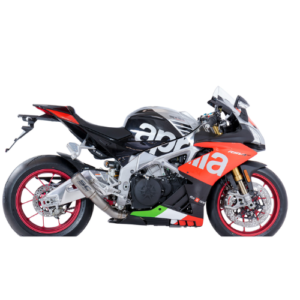 SC PROJECT EXHAUST FOR APRILIA RSV4 (2018 – 2020) – RF – RR CR-T titanium mesh on exit pipe Muffler, low position, titanium with titanium end cap