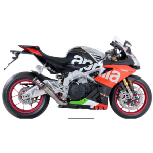 SC PROJECT EXHAUST FOR APRILIA RSV4 (2018 – 2020) – RF – RR CR-T Carbon fiber, with mesh on exit pipe Muffler, high position, with titanium end cap