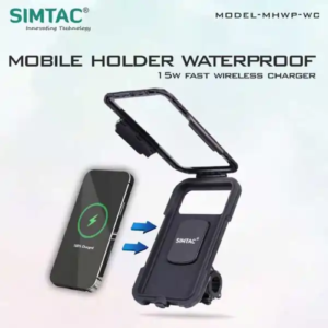 SIMTAC Mobile Holder Waterproof Wireless Charger With USB C For Bikes/ Scooters| MHWPWC-15C