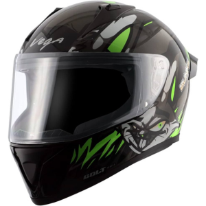VEGA BOLT BUNNY BLACK GREEN HELMET - Image 2
