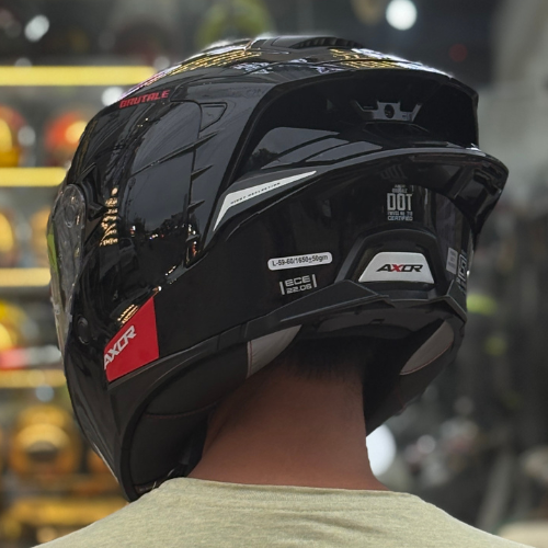 Axor Brutale Solid Colors Dual Spoiler Helmet -Dull Black - Image 11