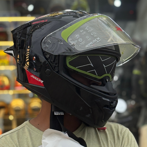 Axor Brutale Solid Colors Dual Spoiler Helmet -Dull Black - Image 13