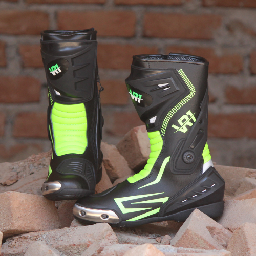 VR1 B05 Riding Boots Black Neon Green - Image 7