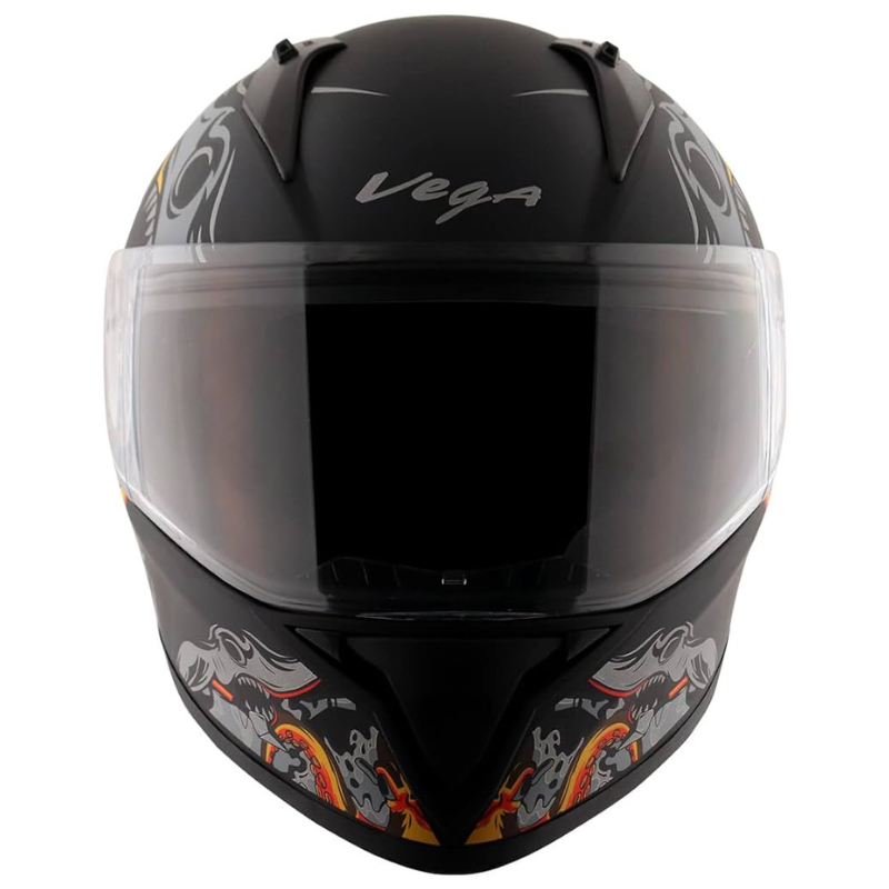 VEGA BOLT OCTOPUS BLACK ORANGE HELMET - Image 3