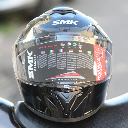 SMK TYPHOON SOLID GL200 GLOSSY BLACK-FULL FACE HELMET - Image 4