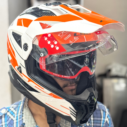 LS2 MX436 PIONEER II NAMIB WHITE ORANGE-06 - Image 6