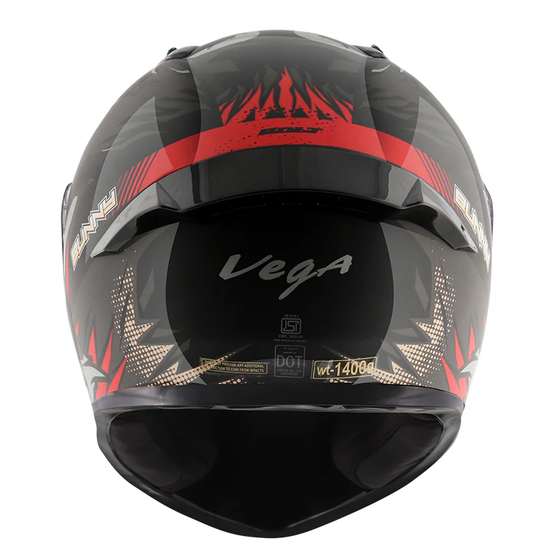 VEGA BOLT BUNNY BLACK RED HELMET - Image 5