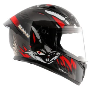 VEGA BOLT BUNNY BLACK RED HELMET - Image 4