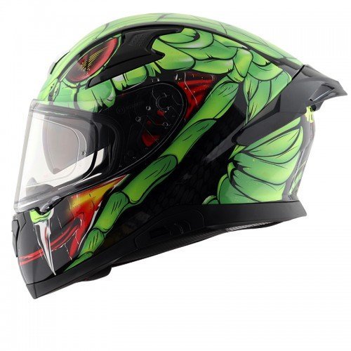 APEX VENOMOUS BLACK NEON GREEN FULL FACE HELMET FOR MAN AND WOMAN - Image 4
