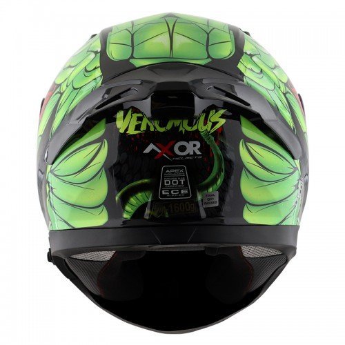 APEX VENOMOUS BLACK NEON GREEN FULL FACE HELMET FOR MAN AND WOMAN - Image 6