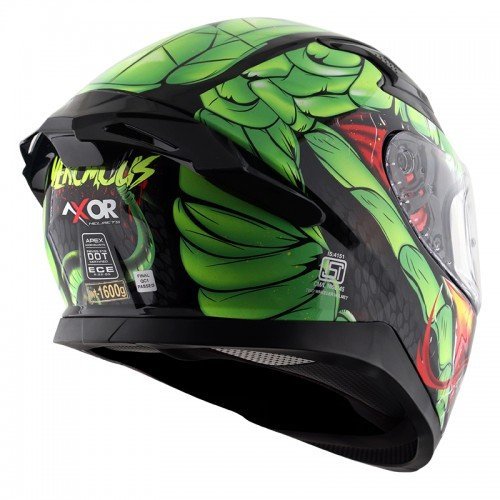 APEX VENOMOUS BLACK NEON GREEN FULL FACE HELMET FOR MAN AND WOMAN - Image 7