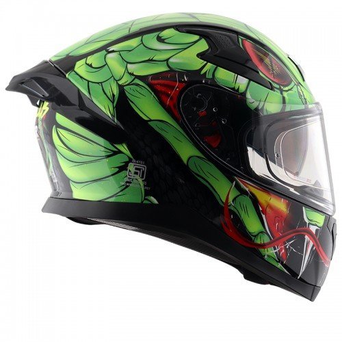 APEX VENOMOUS BLACK NEON GREEN FULL FACE HELMET FOR MAN AND WOMAN - Image 8