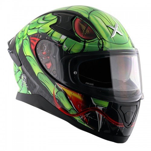 APEX VENOMOUS BLACK NEON GREEN FULL FACE HELMET FOR MAN AND WOMAN - Image 9