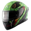 APEX VENOMOUS DULL BLACK NEON GREEN FULL FACE HELMET FOR MAN AND WOMAN