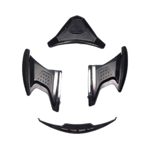 Full set of black replacement air vents for Axor Apex motorcycle helmets.