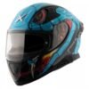 APEX VENOMOUS BLACK NEON BLUE FULL FACE HELMET FOR MAN AND WOMAN
