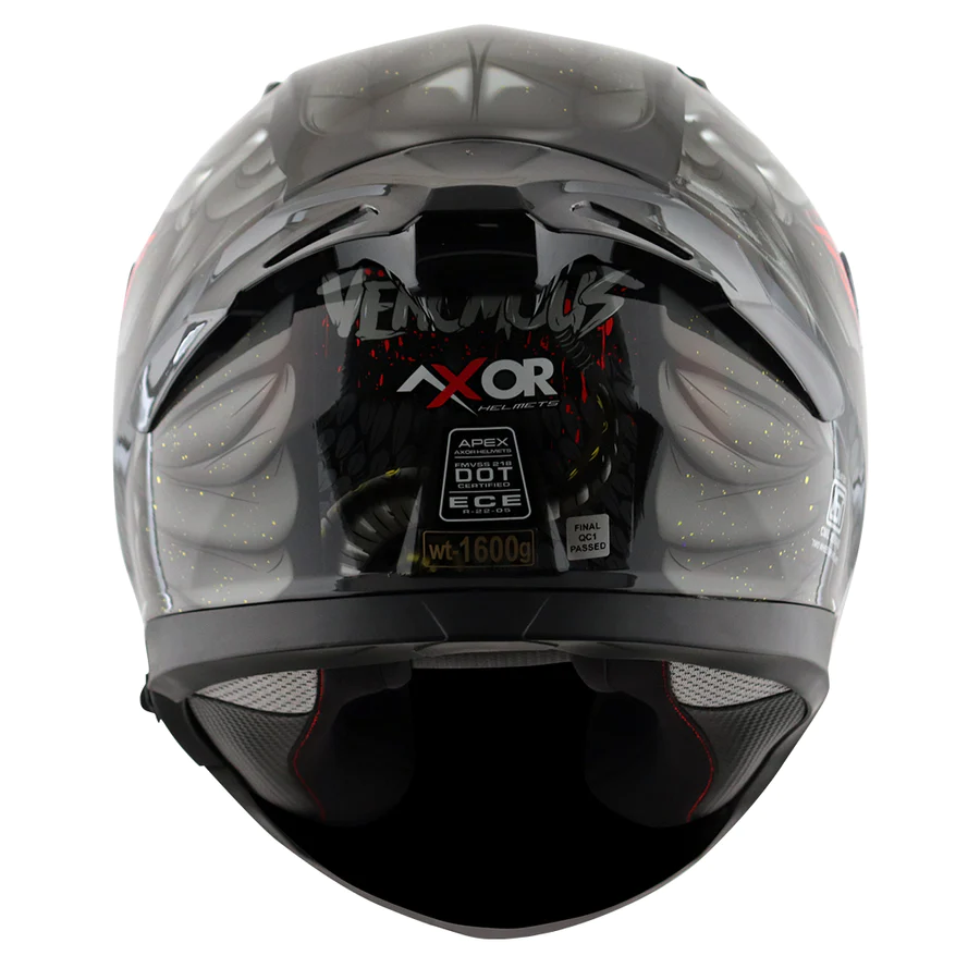 APEX VENOMOUS BLACK GREY FULL FACE HELMET FOR MAN AND WOMAN - Image 6