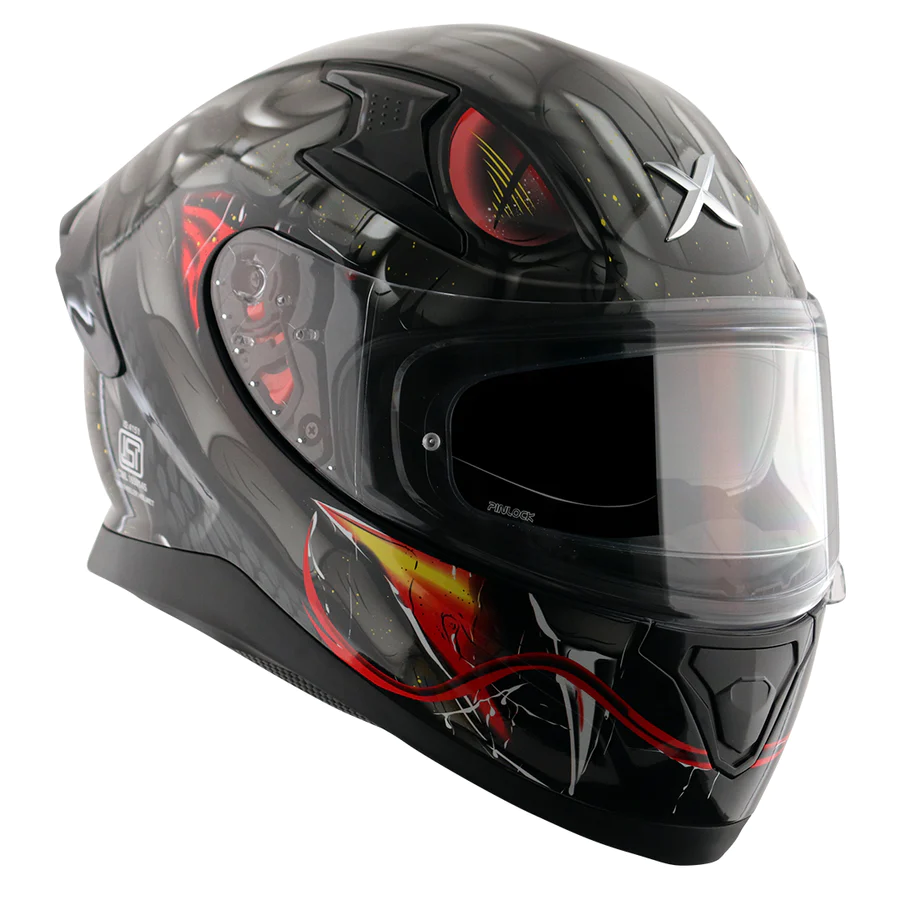 APEX VENOMOUS BLACK GREY FULL FACE HELMET FOR MAN AND WOMAN - Image 3